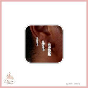 14K Gold Plated Hoop Earrings Set 3 Pairs Hypoallergenic Stacking Huggie